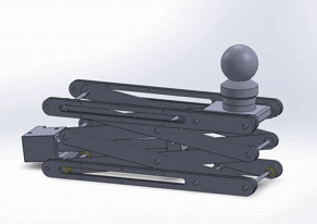Simulation SolidWorks — cinématique de déploiement du pantographe